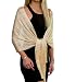 Shawls and Wraps for Evening Dresses - Sheer Bridal Womens Scarves for Prom, Wedding, Party - Scarfs for Women with Fringe - Champagne by Petal Rose