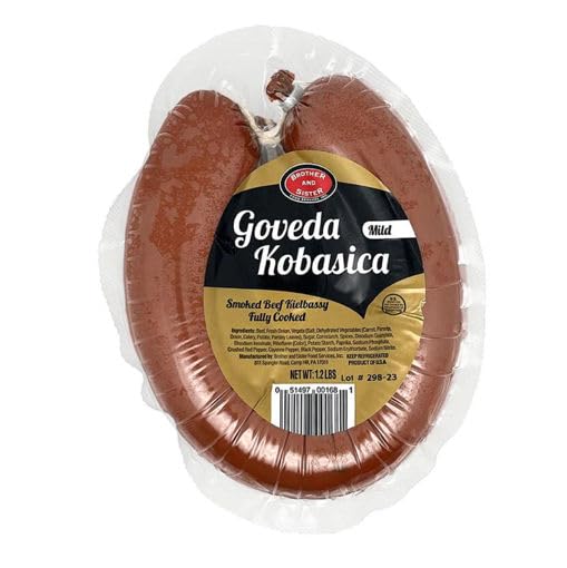 BROTHER&SISTER Beef Fully Cooked Smoked Kielbasa (Govedja Kobasica) 1.2 lb