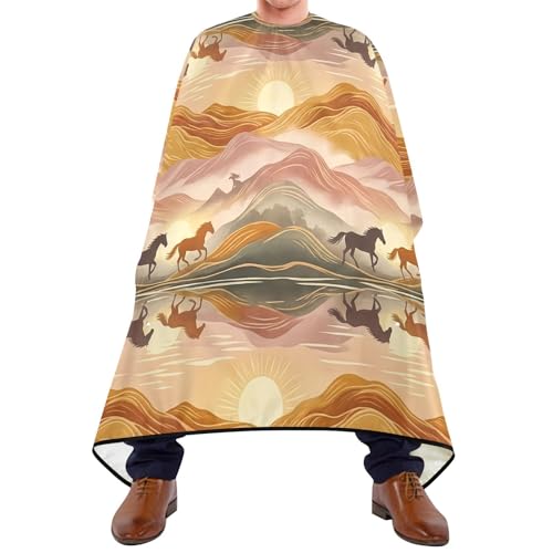 Capa de barbería impermeable para hombres Kigai Running Horses