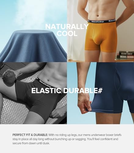 Image of Natural Feelings Boxer Briefs Mens Underwear Men Pack Soft Cotton Open Fly Underwear