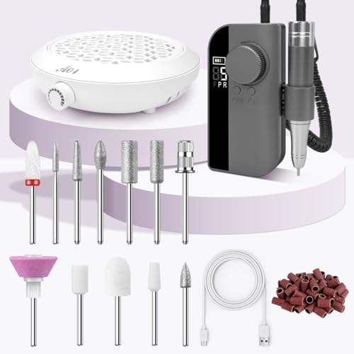 Kit profesional eléctrico 2 en 1 para manicura con aspirador miniatura 1