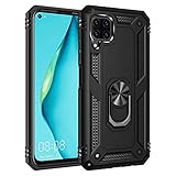 nh Coque Huawei Nova 7i avec Aimant Anneau Support, 360° Double Couche Renforcée Défense Bumper Antichoc Armure Housse Etui avec Protection écran pour Huawei Nova 7i, Noir