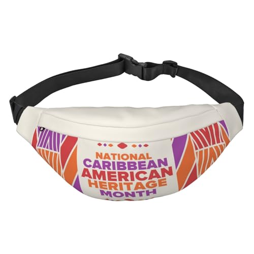 Image of Caribbean American Heritage Month Unisex Fashion Sporty Multi-Purpose Crossbody Bags Waist Bag With Adjustable Strap For Outdoors Running Cycling