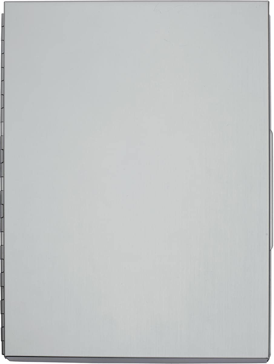 MAUL MAULassist A4 Clipboard, Document Folder A4 with Storage Box for Ballpoint Pen, Paper and Notepad, Side Opening, Suitable for Backpack, School Bag and Briefcase, Silver