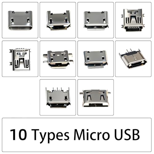Kit 100 Piezas Conectores Micro USB Hembra 5 Pines miniatura 2