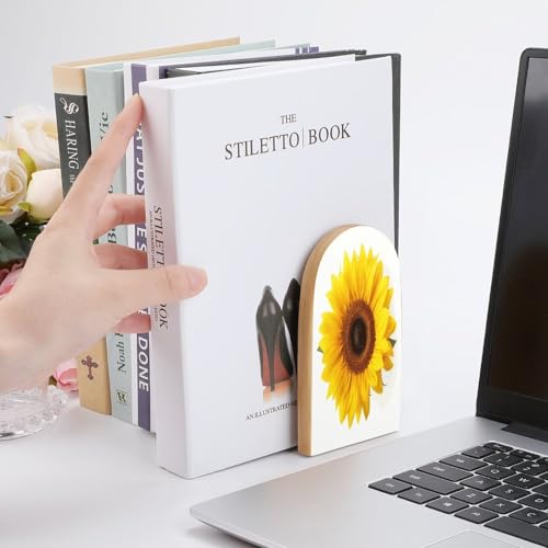 Sujetalibros de girasol resistente para evitar la caída de libros en baldas 7