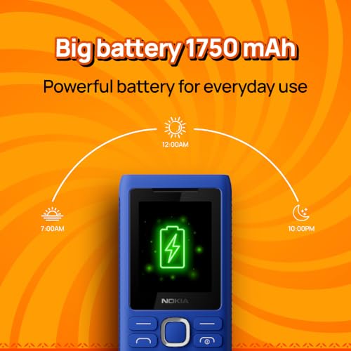 Image of Nokia 110 Power Keypad Phone |Dual SIM, Camera, Long Lasting Battery, Durable Design, Phone Talker, Wireless FM Radio, MP3 Player, MicroSD, 1-Year Replacement Guarantee | Blue