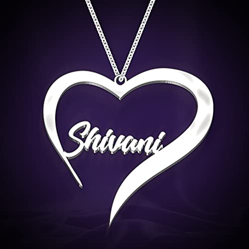 Image of Shivani Cursive Gold & Silver Name Pendant Necklace, Best Jewelry Gift for Girls.