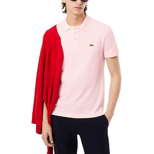 Lacoste Men's Slim Fit L.12.12 Piqué Polo Shirt, Light Pink, Large