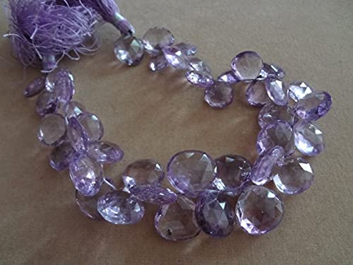 Pink amethyst Briolette Faceted Hearts pour la création de bijoux uniques