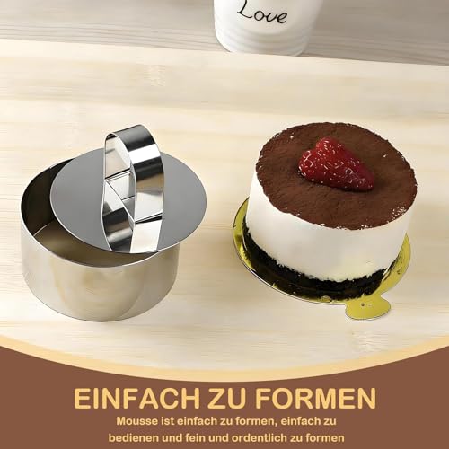 Anillos de postre de 8 cm para presentar platos gourmet y decorar pasteles fácilmente 5