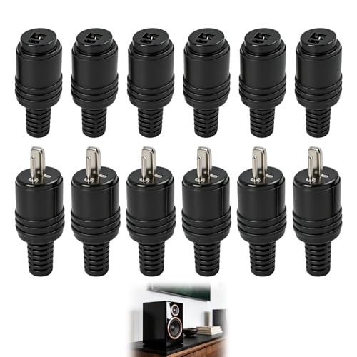 12 connettori e prese DIN a 2 poli con morsetti a vite, 6 paia di cavi per altoparlanti HiFi, maschio, femmina, per home theater, cavo per altoparlanti con spina, speaker crimp
