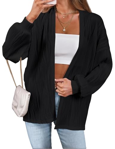 Women'S Open Front Cardigan Lightweight Long Sleeve Soft Drape Cardigan Casual Outwear Spring Summer Outfits Jackets