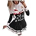Bumplebee Pulloverkleid Weihnachten Damen Frauen Christmas Gedruckt Langarm Tunika Festliches Longshirt Weihnachten Sweatshirt Pullover Kleid, Weihnachtskleid Damen (Schwarz 9, S)
