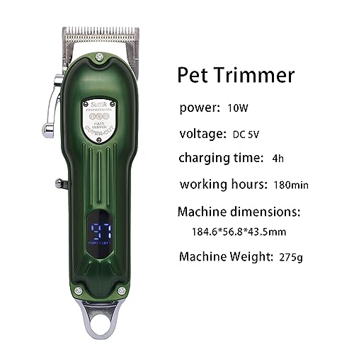Dog Clippers for Grooming Pets Trimmer Low Noise Rechargeable Cordless Pet Shaver high-power with Stainless Steel Blade for Dogs and Cats Dog Clippers for Grooming Pets Trimmer Low Noise Rechargeable Cordless Pet Shaver high-power with Stainless Steel Blade for Dogs and Cats