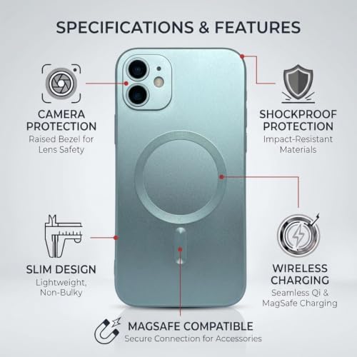 Image of amazon basics Premium Mag-Safe Case for iPhone 11 | Shockproof & Anti-Scratch Cover | Soft Silicone with Wireless Charging | Camera Lens Guard - Light Blue