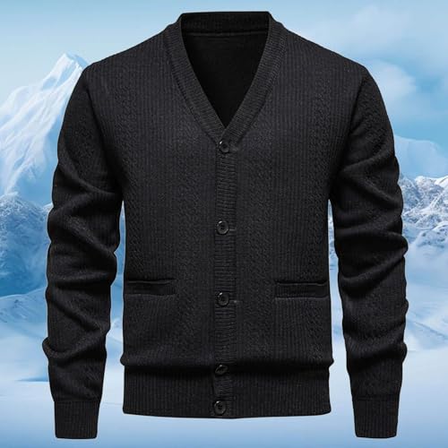 Jersey hombre invierno cálido con cuello chal contra el frío diario 2