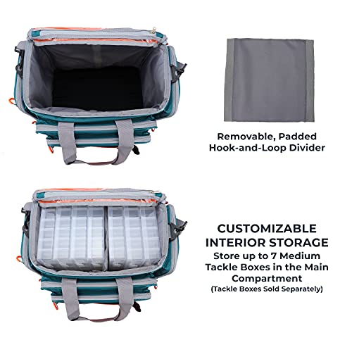 Osage River Medium Fishing Tackle Bag, Saltwater Fishing Gear Bag, Tackle Box Organizer With Waterproof Non-Slip Bottom, Padded Shoulder Strap, And Fishing Pliers, Fishing Gifts For Men, Green #TOP3