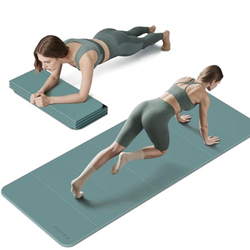 PAIDU Foldable Yoga Mat 10mm, Non-Slip TPE, 75x26