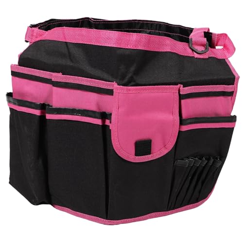 Operitacx Oxford Cloth Garden Tool Tote Bag with Large Capacity Portable Storage Organizer for Indoor Outdoor Gardening Lawn Accessories Pink