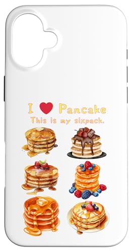 パンケーキ、シックスパック、ネタ、スイーツ、ウケ狙い、ギャグ、ベリー、はちみつ、かわいい、普段着、腹筋、ホットケーキ、 スマホケース iPhone 16 Plus 用
