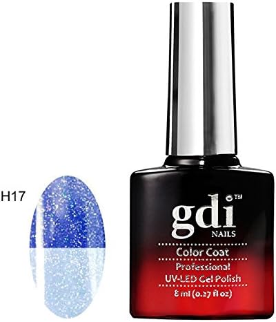H17 Blue Mistica - Blue Shade - Shimmer Glitter UV LED Soak Off Gel Nail Polish Varnish - Thermal Colour Change Range - 8ml - ***REQUIRE UV/LED LAMP TO CURE DRY GEL POLISH***