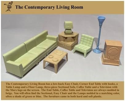 Dollhouse3DParts, Television, Marx Vintage Dollhouse Furniture, Contemporary Line, 1/2"-1:24 Scale, Beige Soft Plastic, 1950s-1960s Style image 2