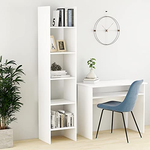 KTHLBRH Estantería de pie, estantería independiente, separador de habitaciones, para oficina, salón, dormitorio, decorativo, estantería para libros, estantería blanca, 40 x 35 x 180 cm, aglomerado