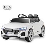 Licensed Audi SQ8 Ride on Car by INFANS, Battery Powered Electric Vehicle for with Remote Control, Adjustable Music, LED Lights, Suspension, Driving Toy Gift for Kids Toddler Age 3+ (White)