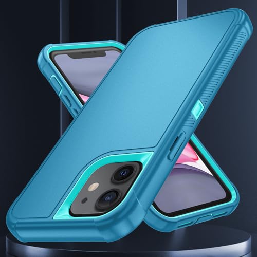 Image of SunStory Compatible with iPhone 11 Case with HD Screen Protector, 3-Layer Heavy Duty Full-Body Cover,3 in 1 Hybrid Protective Case for iPhone 11 6.1 inch,LakeSkyBlue