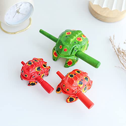 image for DUONGJAIS BRAND Percussion Instruments Wooden Frog 3 Pcs Set of 4 Inch