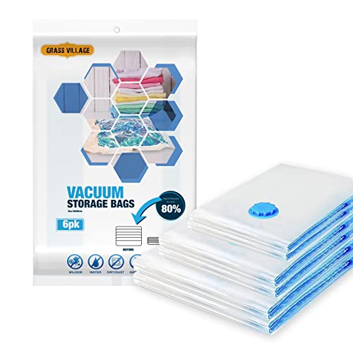 GrassVillage Vacuum Storage 6 Bags, 80x100cm