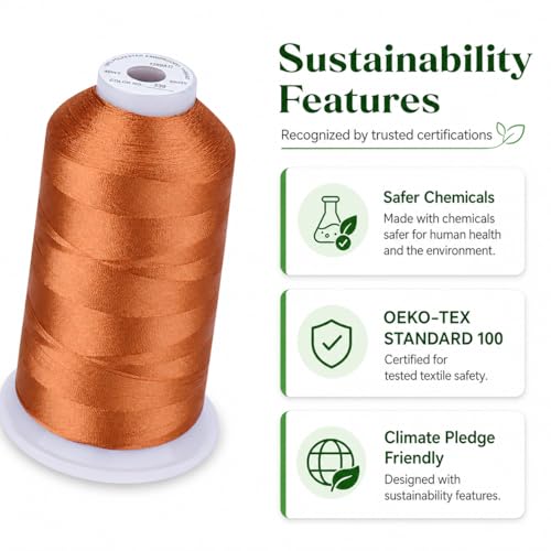 Image of Simthread Embroidery Machine Thread 5000M 40WT Polyester, Clay Brown 339 | 5000M 40WT polyester thread feeds smoothly for home or commercial embroidery projects.