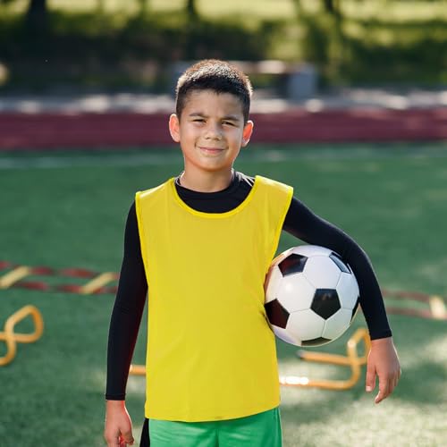 Image of Sintege 12 Pcs Soccer Pinnies Pennies Jersey Scrimmage Vest Sports Practice Jersey Mesh Basketball Vest for Youth Adult Kids