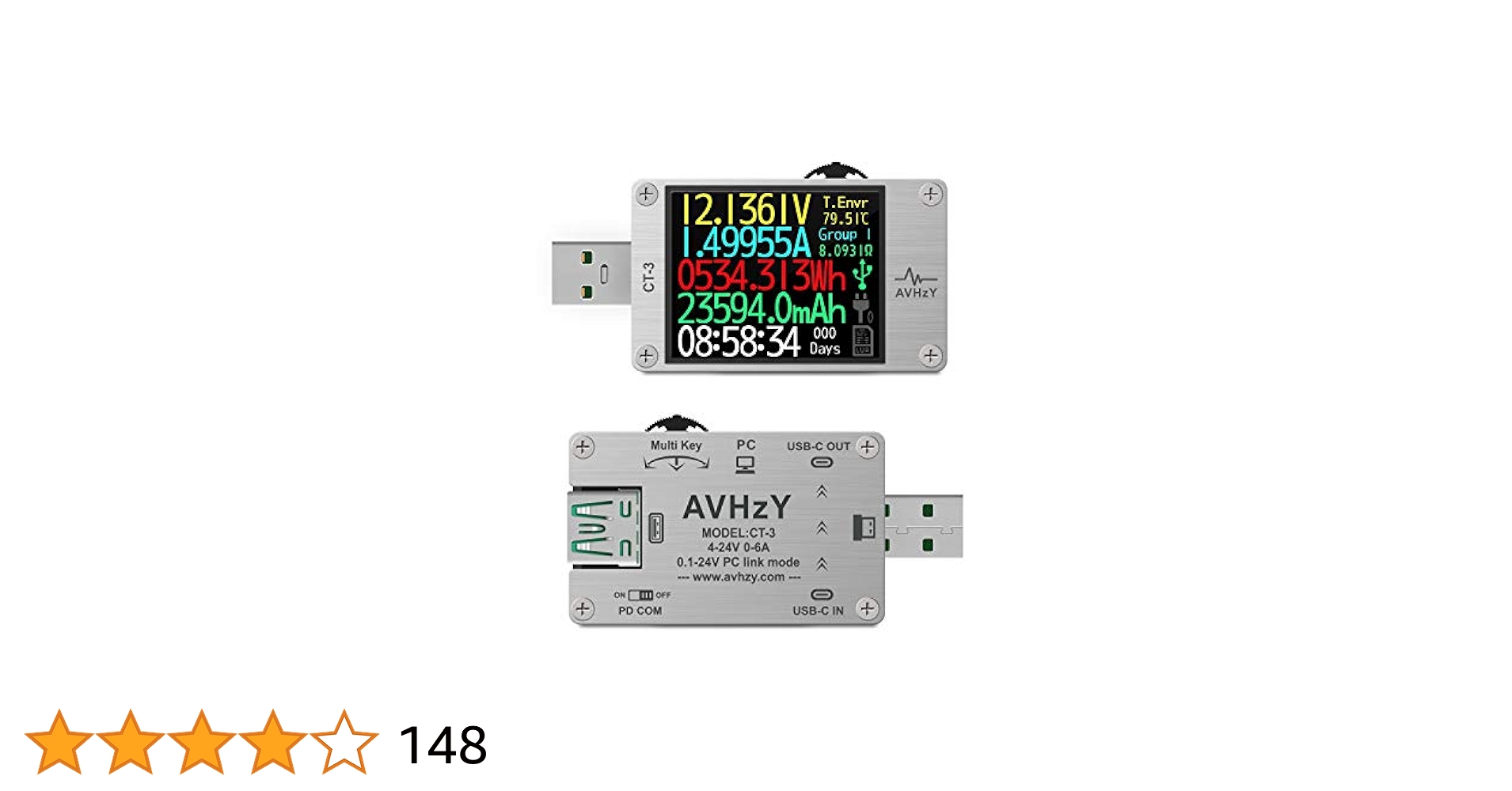 ま*ん様 AVHzY CT-3 アルミシェル仕様 AVHzY USB Power Meter USB 3.1 Type-c Tester Digital