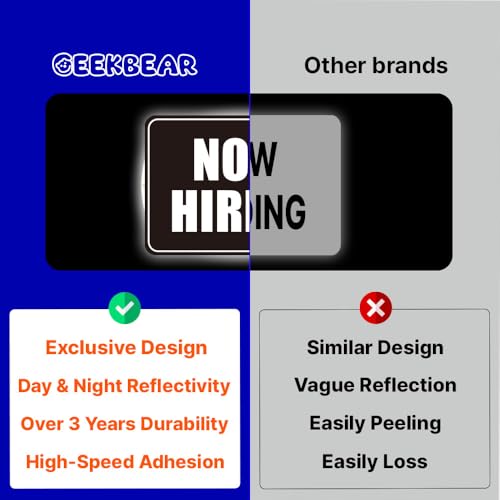 Image of GEEKBEAR Now Hiring Car Magnet (2 Pack) - 11.7 x 8.2 in (Black)