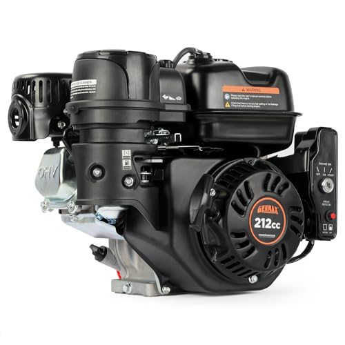 GENMAX 7HP 212cc Electric Start Gas Engine Horizontal Shaft 3/4 4-Stroke OHV Replacement Engine for Go Kart Water Pump Pressure WasherGM212E