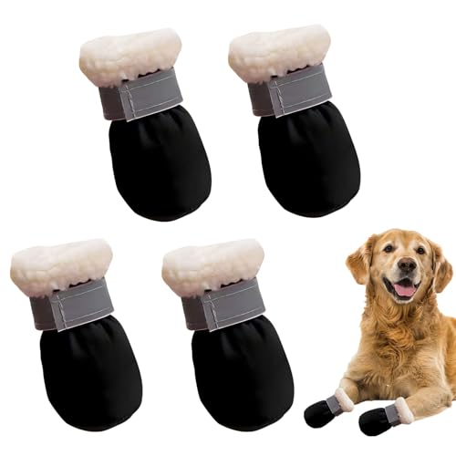 Hundeschuhe Pfotenschutz Winter, Bequeme Atmungsaktive, Geeignet für Kleine Und Mittelgroße Hunde, Geeignet für Kleine und Mittelgroße Hunde für Outdoor-Aktivitäten im Winter, Waschbar (L)