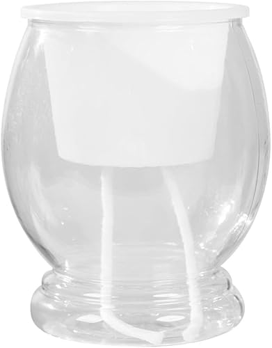 PHILISENMALL Maceta de riego automático transparente para escritorio, elegante cilindro, maceta de plástico transparente de riego automático para