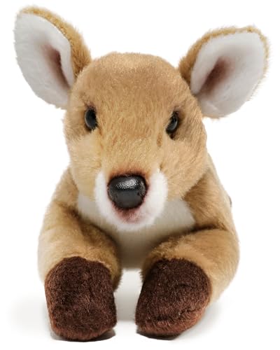 Image of Bearington Lil' Ember Deer Stuffed Animal Plush for Baby - 9" Realistic Soft Faux Fur Deer Plushie with Sparkly Eyes - Cuddly and Lifelike Baby Fawn Toys Gift for Kids, Toddlers and Animal Lovers