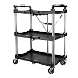 Wiltec Carro Plegable Multiusos con 3 Niveles hasta 120 kg para Taller, Oficina, gastronomía