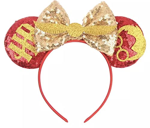 Image of CLGIFT Iridescent, Sparkle and Sequin Mouse Ears - Silver, Gold, Blue, Rainbow, Classic Red (HP)