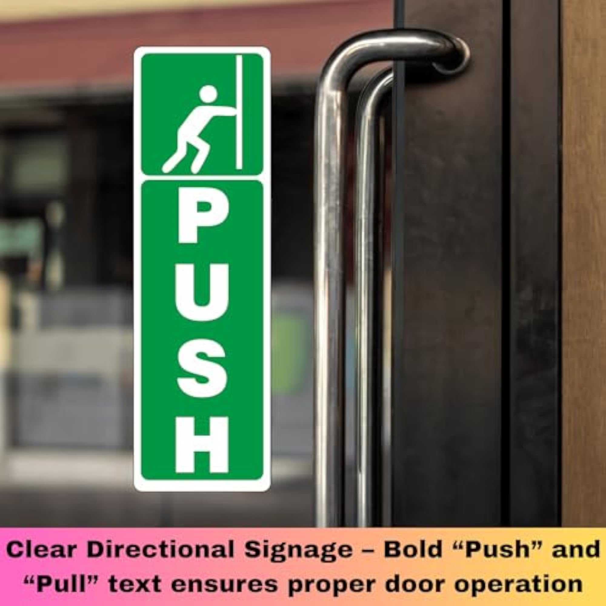 Push Pull Door Stickers Pack of 6