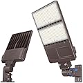 ADUB 480V 240W 200W 150W LED Parking Lot Light with Photocell, 36000LM DLC ETL Listed LED Shoebox Pole Fixture Adjustable Arm&Slip Fit Mount, 5000K IP65 Commercial Area Street Flood Lighting, 277-480V