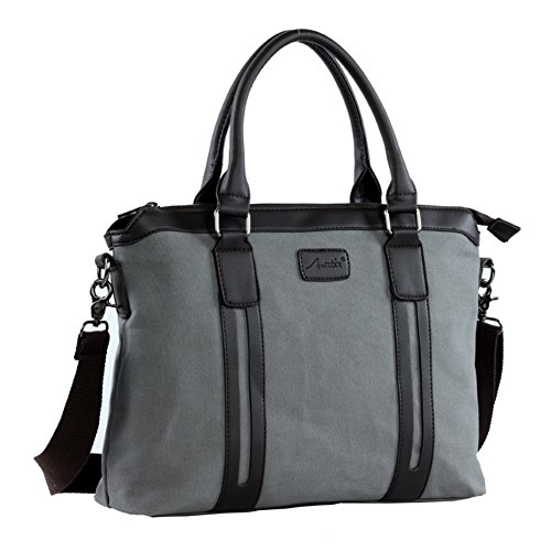 Sac d'ordinateur portable étudiant en toile et grand portefeuille pour hommes