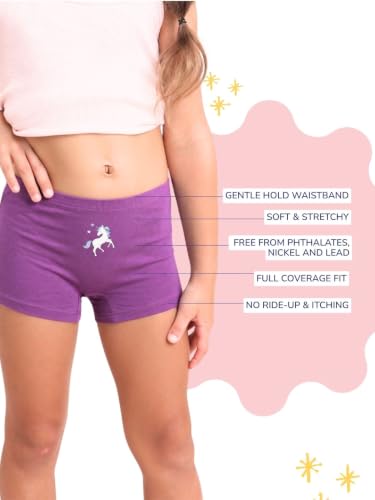 Image of mackly Girls Boxers (Pack of 3) - Cotton Boxer Shorts, Seamless Comfort, Mid Waist Boyshorts Panties