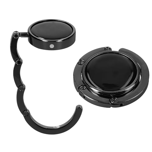 kwmobile Taschenhalter für Tisch - 2X Faltbare Antirutsch Handtaschenhalter Tisch Haken - Taschen Aufhänger - Geschenkidee Gadgets für Frauen - Taschenhaken Set in Schwarz