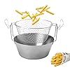 Artame ART23226 – Friteuse inox traditionnelle dite friteuse du Nord fond thermique et panier acier étamé - Ø 26cm, 3.6l