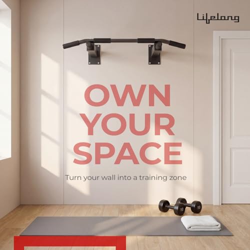 Image of Lifelong Pull Up Bar Wall Mounted | 200kg Capacity| Foam Grip Pull Up Bar for Home | Gym Equipment for Home Workout| Triangle Support | Strong Wall Base| Home for Kids, Men & Women