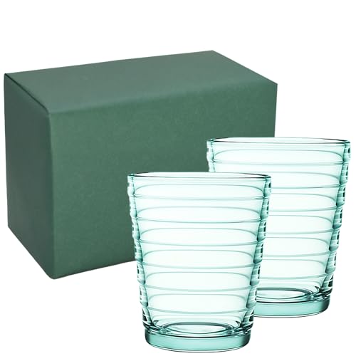 【iittala(イッタラ) 公式ギフトラッピング】 アイノ･アアルト タンブラー グラス コップ 約220ml ペア (2個入り) ウォーターグリーン 北欧 食器 クリスマスプレゼント 結婚式 誕生日 ギフト 引越し祝い aW1008627